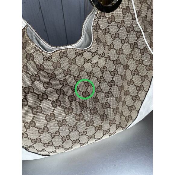 Gucci GG Canvas & Leather Charlotte Medium Shoulder Bag Monogram Hobo - Picture 9 of 16